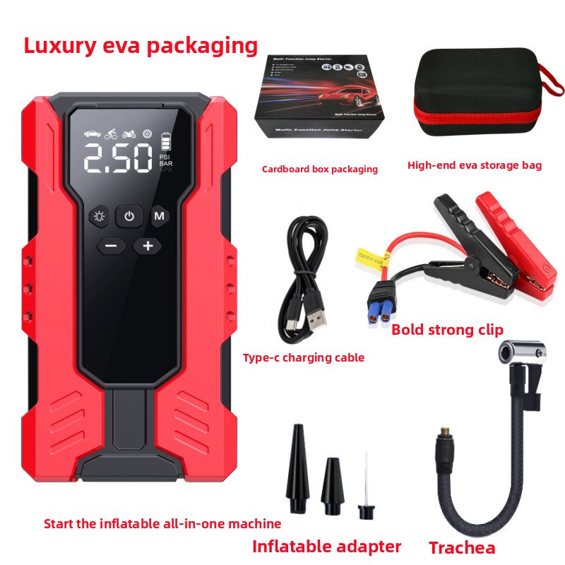 3-in-1 Portable Car Jump Starter & Air Compressor | 12V Battery Pack Power Bank