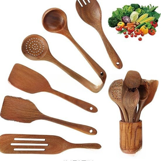 Acacia Wood 9-Piece Kitchen Utensil Set