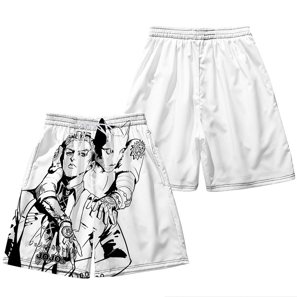Anime Print Beach Shorts