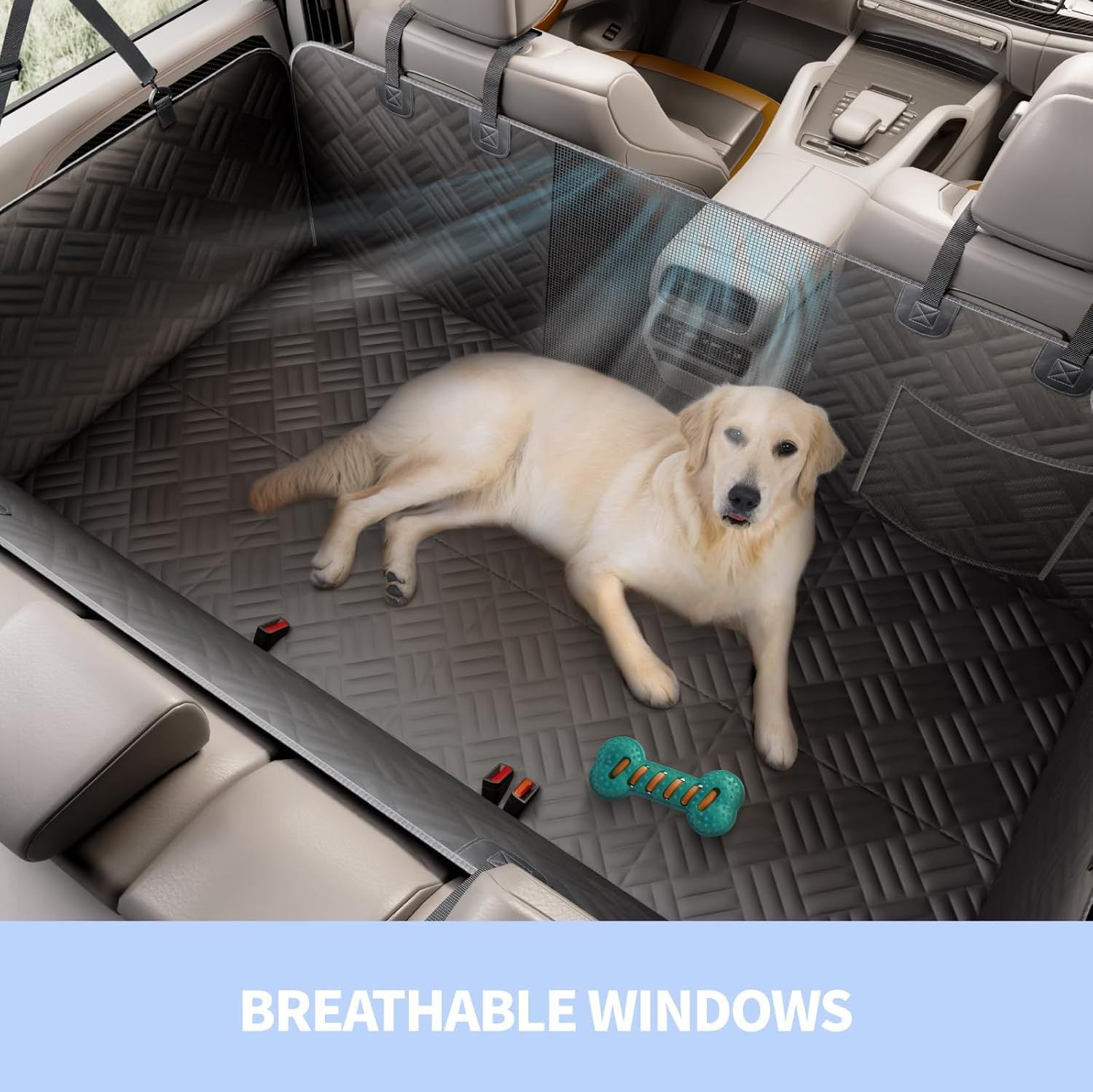 Dog Backseat Cover with Hard Bottom Support