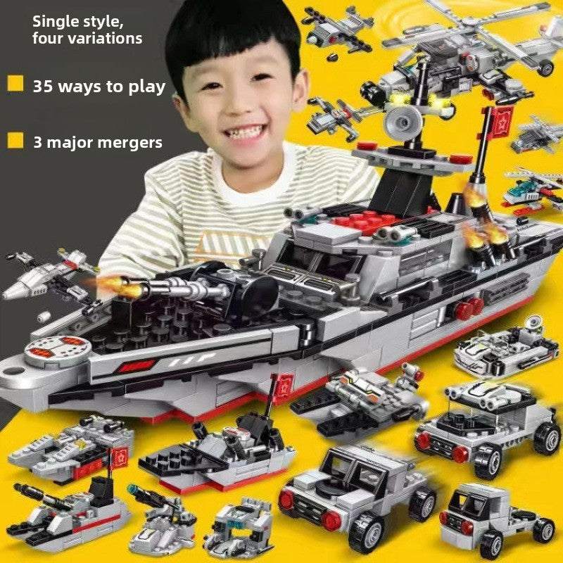 Military Aircraft Carrier Building Blocks Set