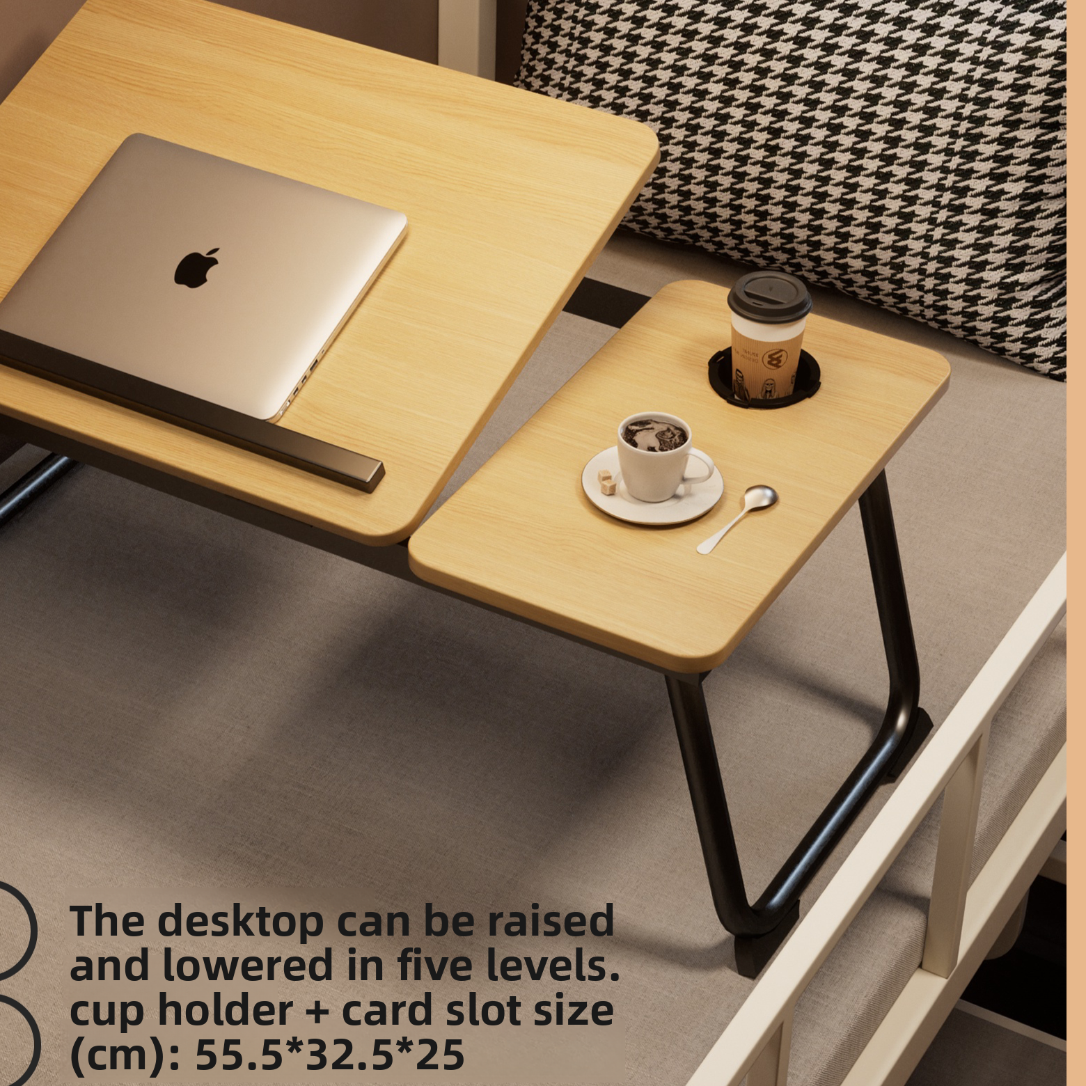 Adjustable Bed Table with Foldable Design
