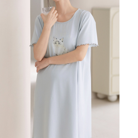 Women Cotton Sleep Nightgown Home Dress
