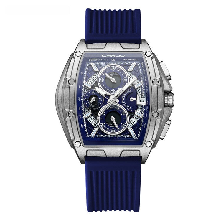Men's Luxury Tonneau Sport Watch | Japanese Quartz Skeletonized Dial