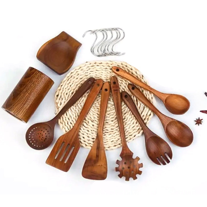 Acacia Wood 9-Piece Kitchen Utensil Set