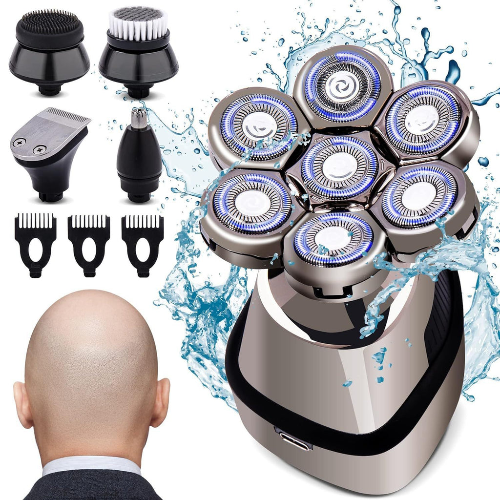 Versatile 7D Electric Shaver for Men – Full Body Washable Grooming Tool with Digital Battery Indicator