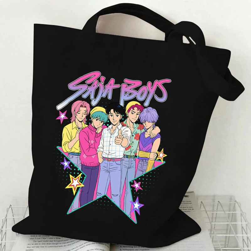 Anime-themed printed canvas bag