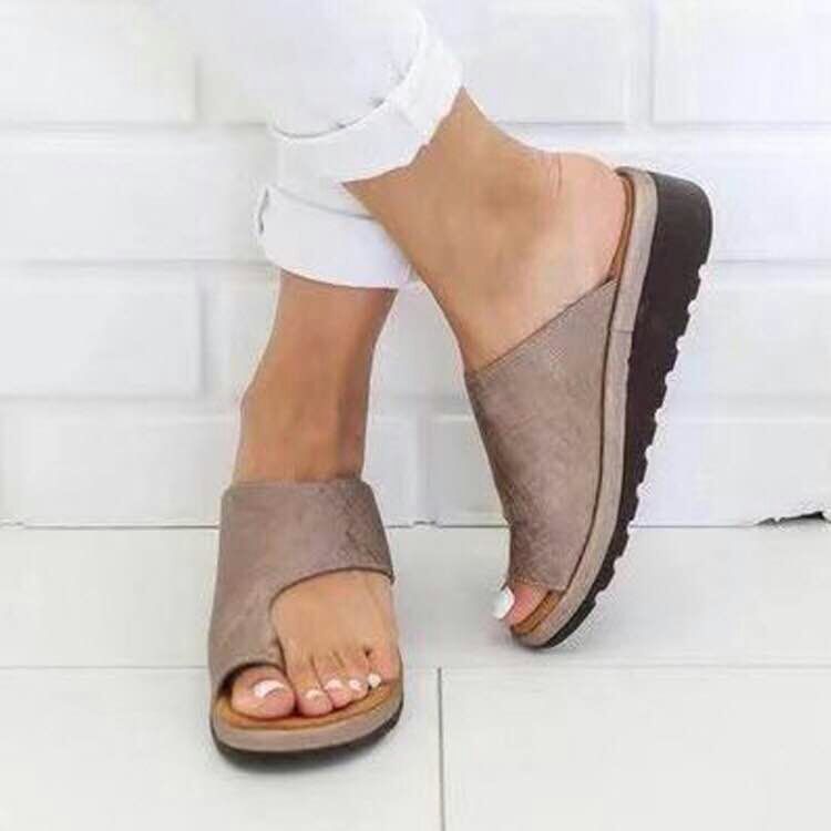 Womens Roman Leather Slippers