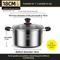 Premium 316 Stainless Steel Stock Pot With Glass Lid | Induction & Gas Compatible Deep Soup Cooker | Thickened Multi-Size Cooking Pot