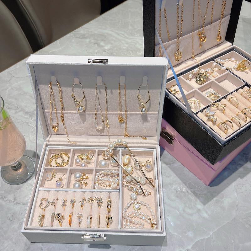 Multi-Layer Leather Jewelry Storage Box