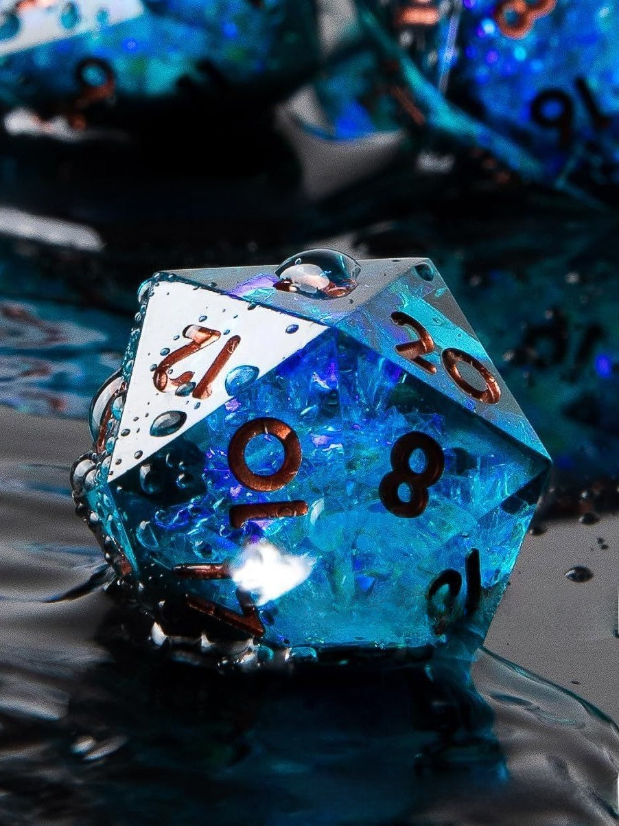 Epoxy Resin Polyhedral Dice Set for Tabletop RPG Games