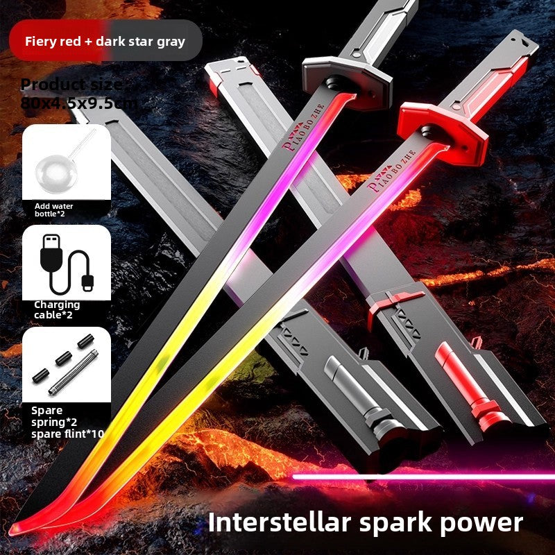 Tactical LED Cyber Katana Sword | Futuristic Laser Ninja Blade with Sound & Spark Effects