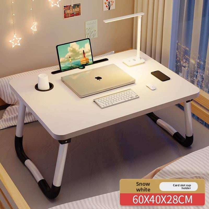 Foldable Bed Table with Storage Options