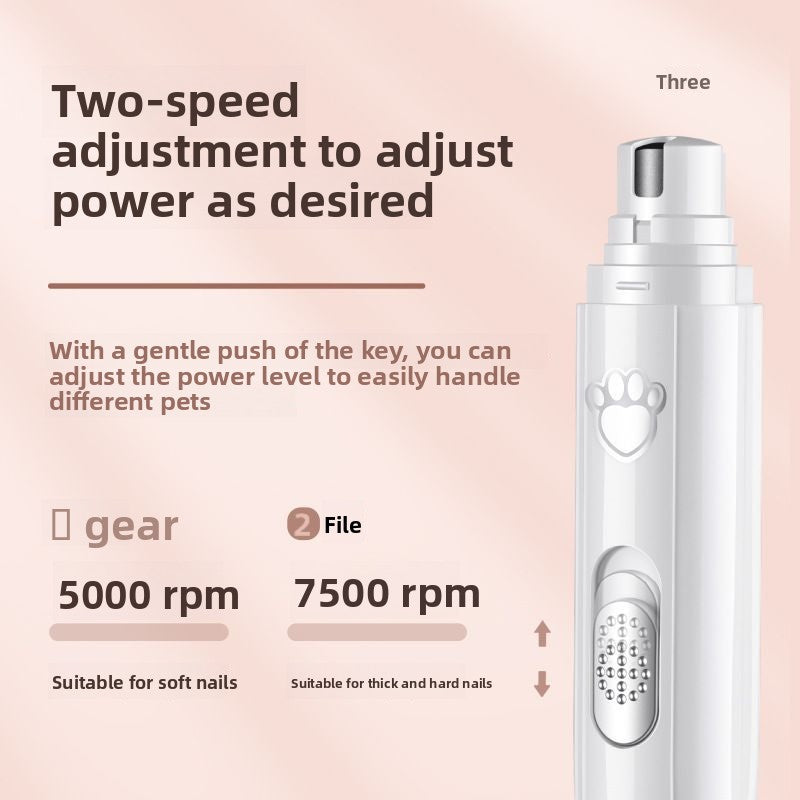 Paw Calm Cordless Pet Nail Grinder | Quiet Low-Noise Electric Claw Trimmer
