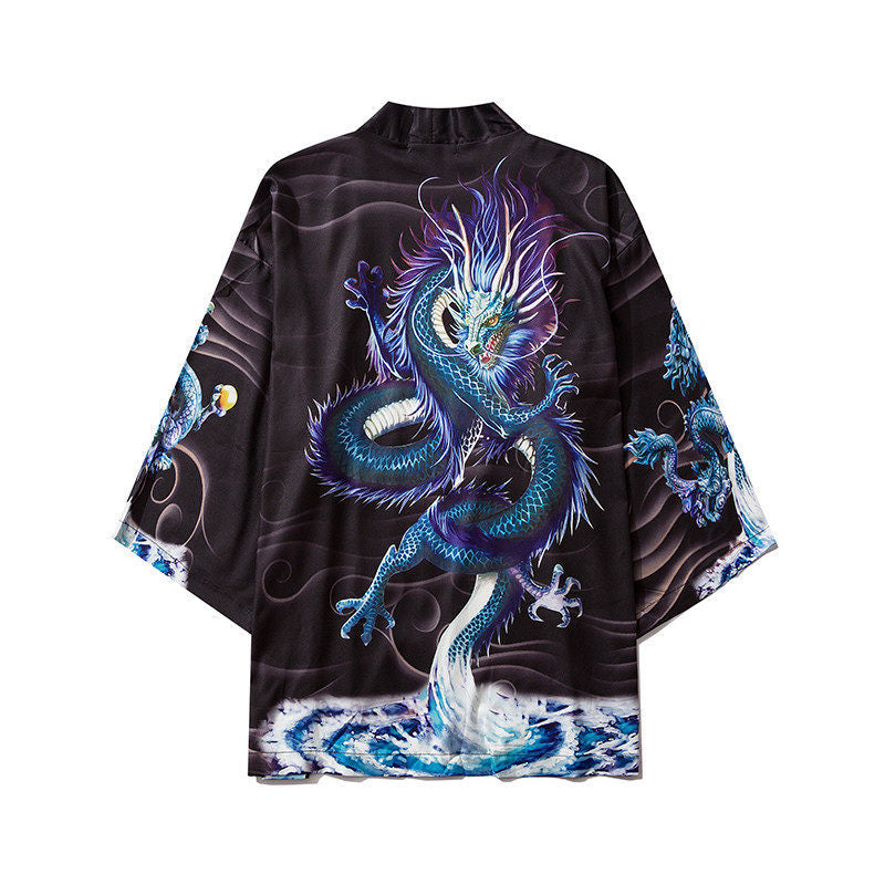 Vintage Dragon Kimono Cloak Cardigan