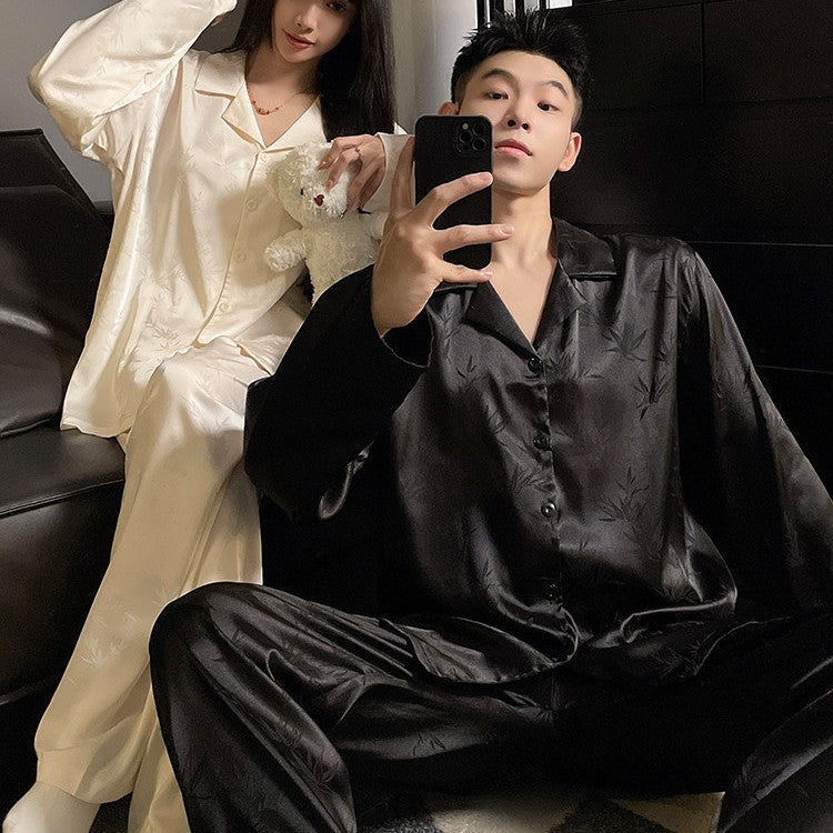 Silk Loungewear Set Long Sleeve Pajamas