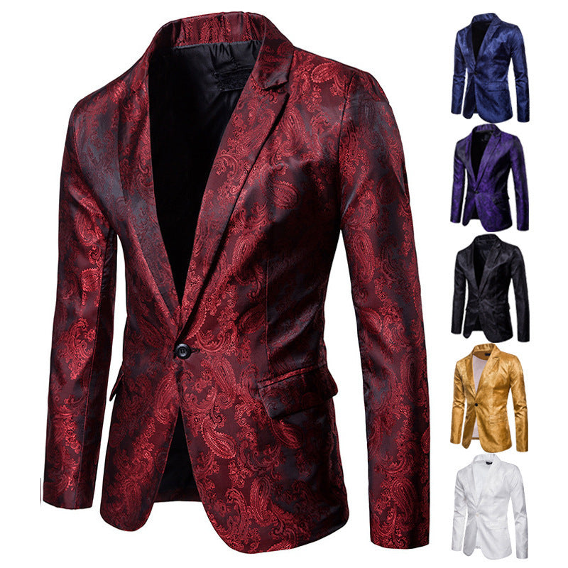 Men's Slim Fit Single-Button suit jacket | Textured Casual Blazer