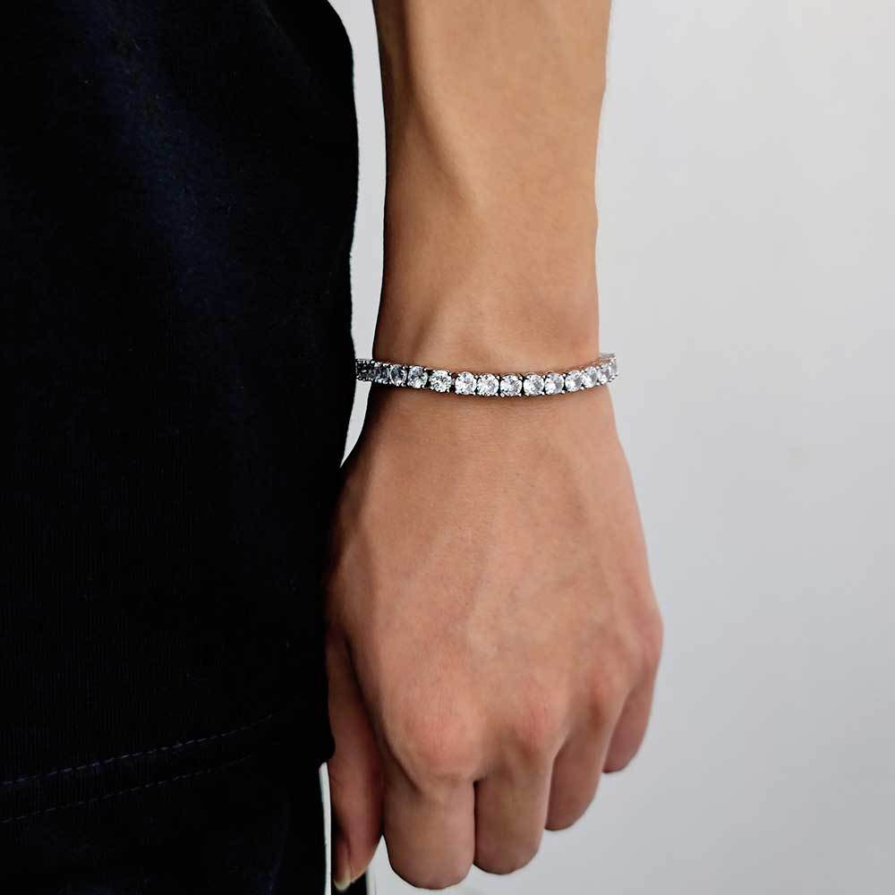 Unisex Classic Zircon Tennis Bracelet - Gold & Platinum Plated Ice Chain