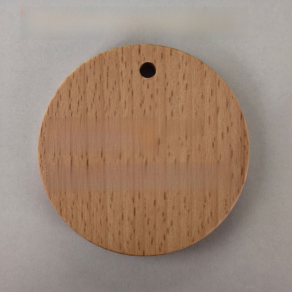 Round wooden tag