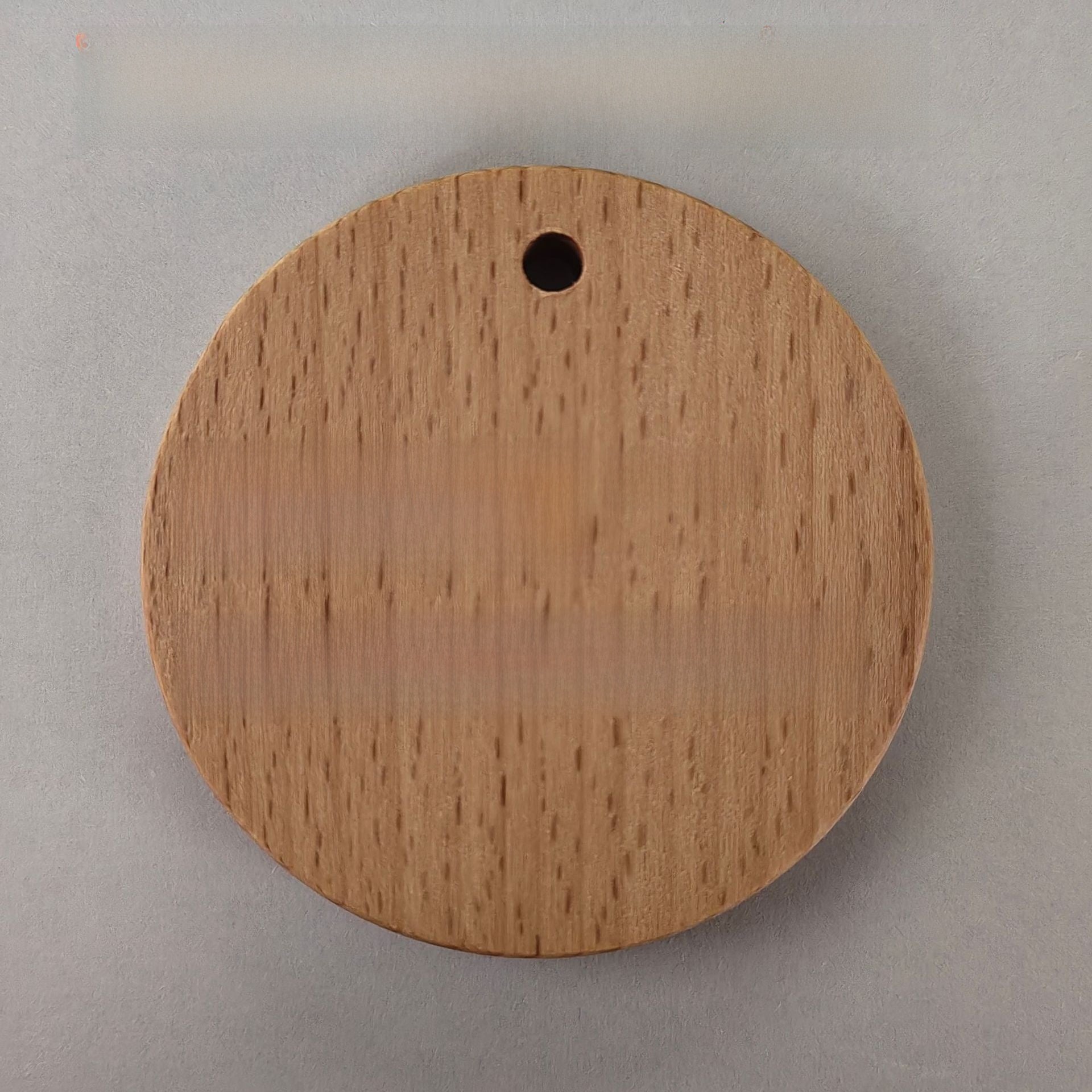 Round wooden tag