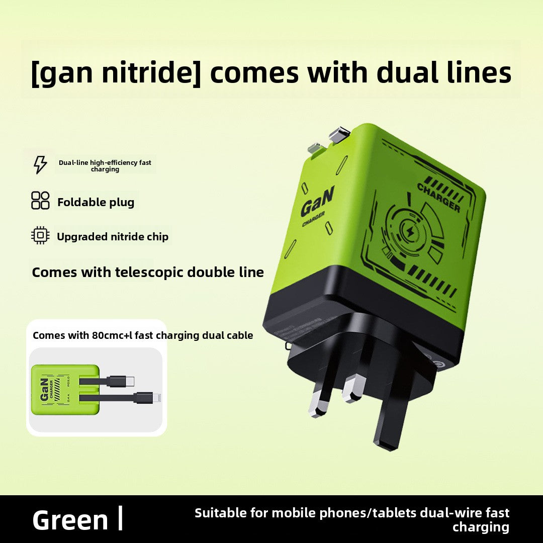 120W GaN Charger with Retractable Cable