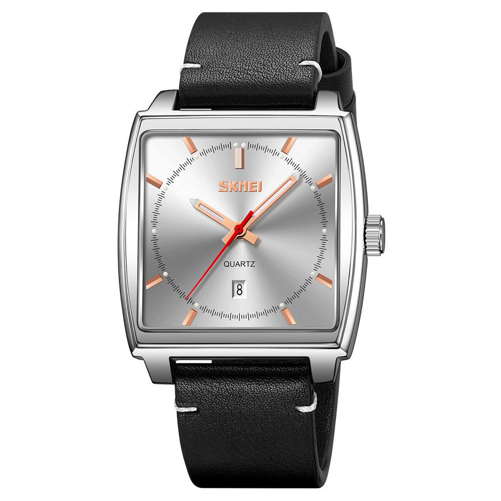 Men's Luminous Water Resistant Leather Strap Quartz Watch