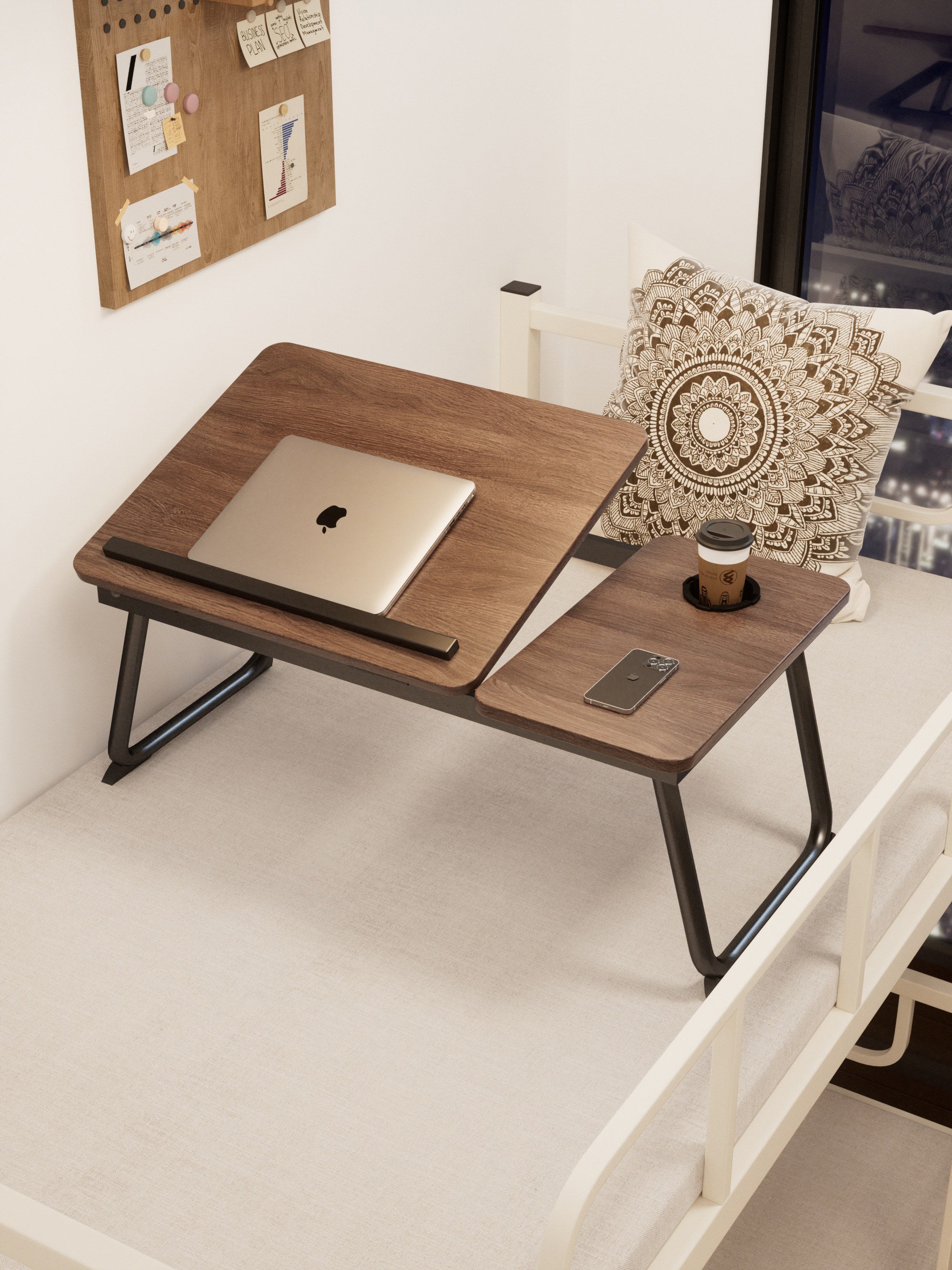 Adjustable Bed Table with Foldable Design