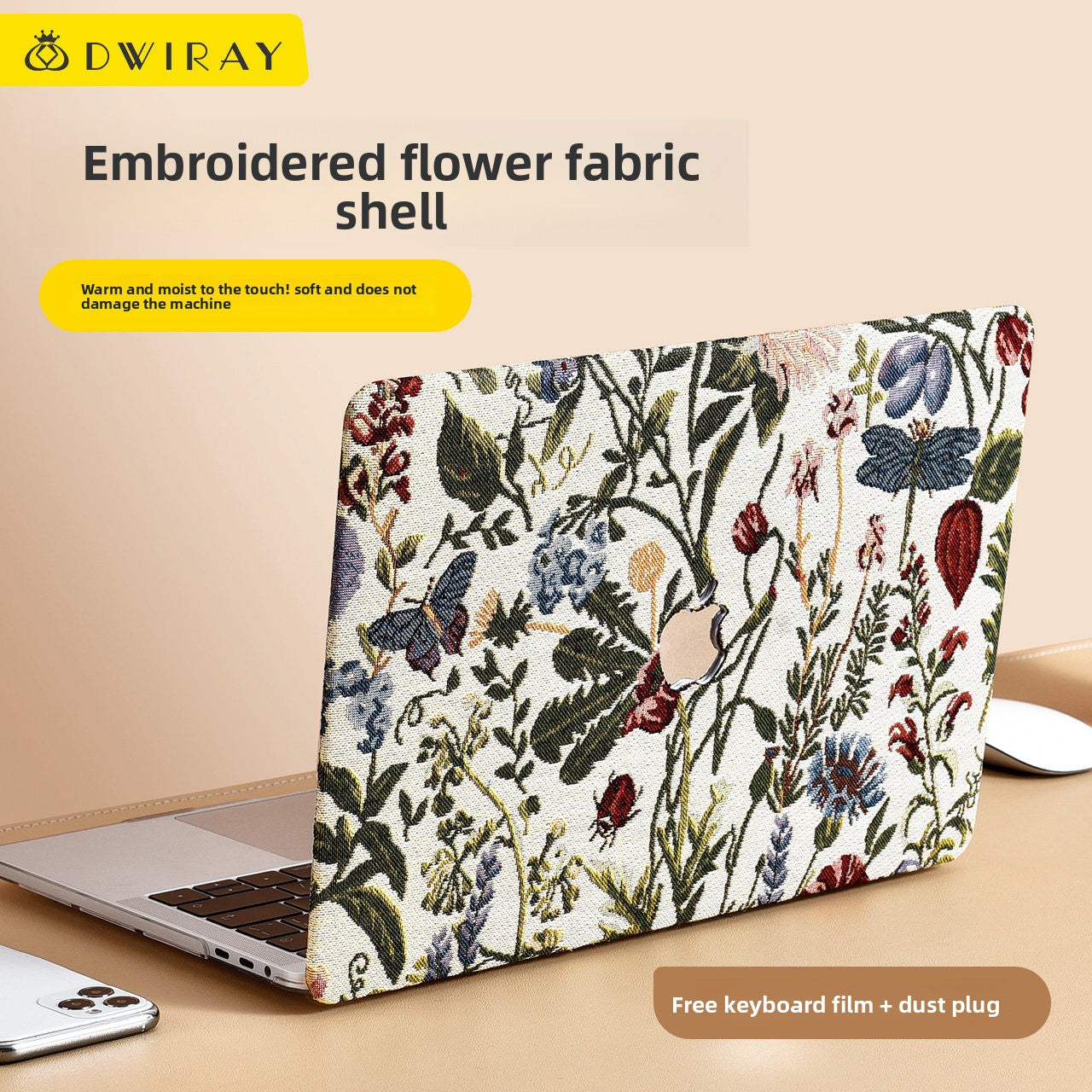 Luxury Embroidered Fabric MacBook Hard Shell Case-Chinses Art Series
