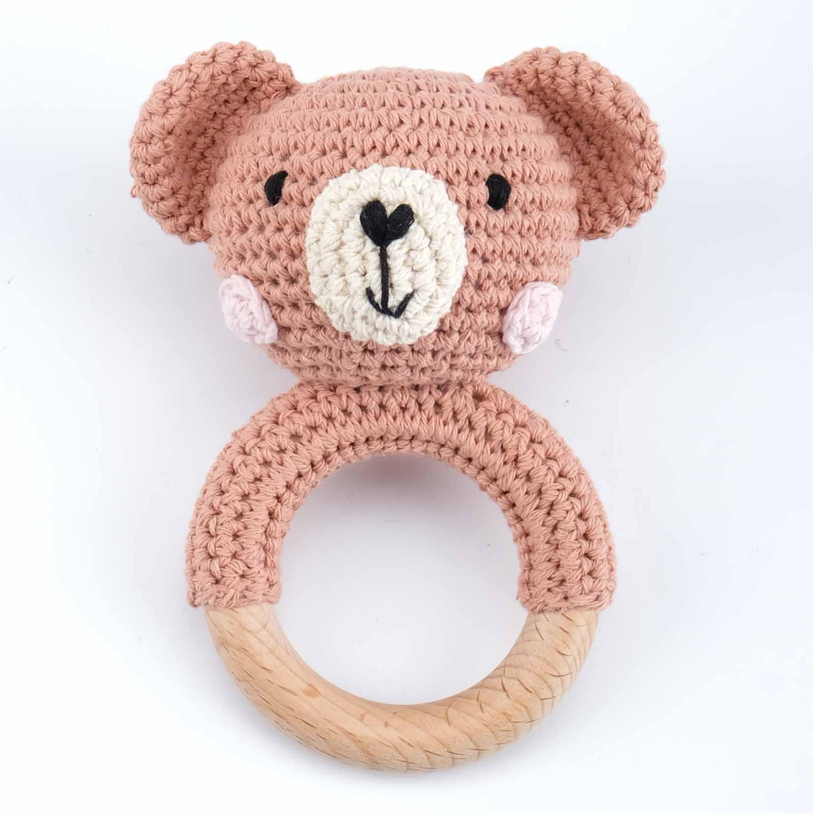 Handmade Crochet Animal Baby Rattle Teether