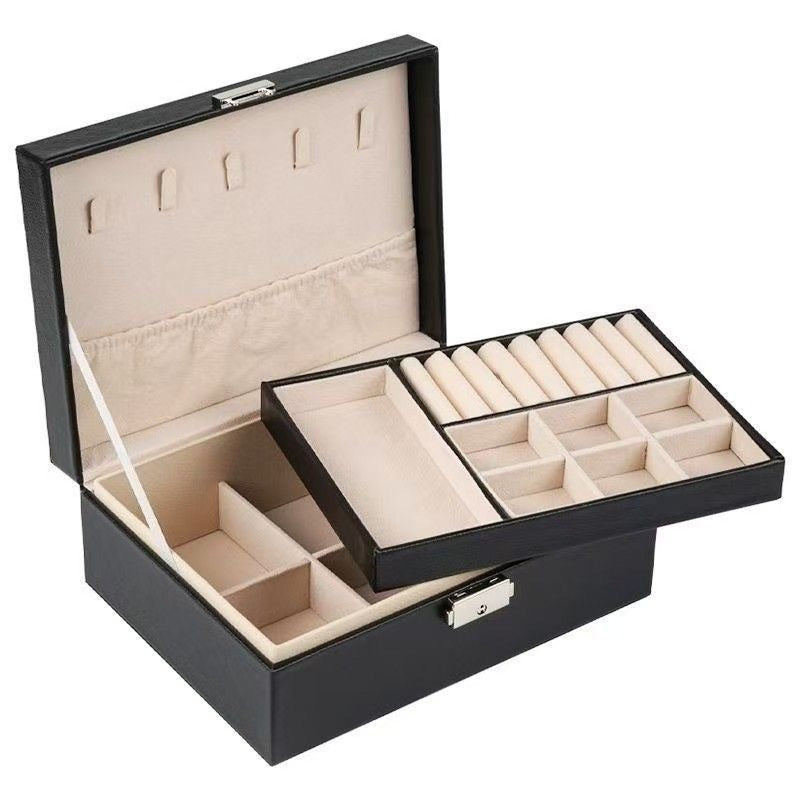 Multi-Layer Leather Jewelry Storage Box