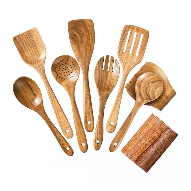 Acacia Wood 9-Piece Kitchen Utensil Set