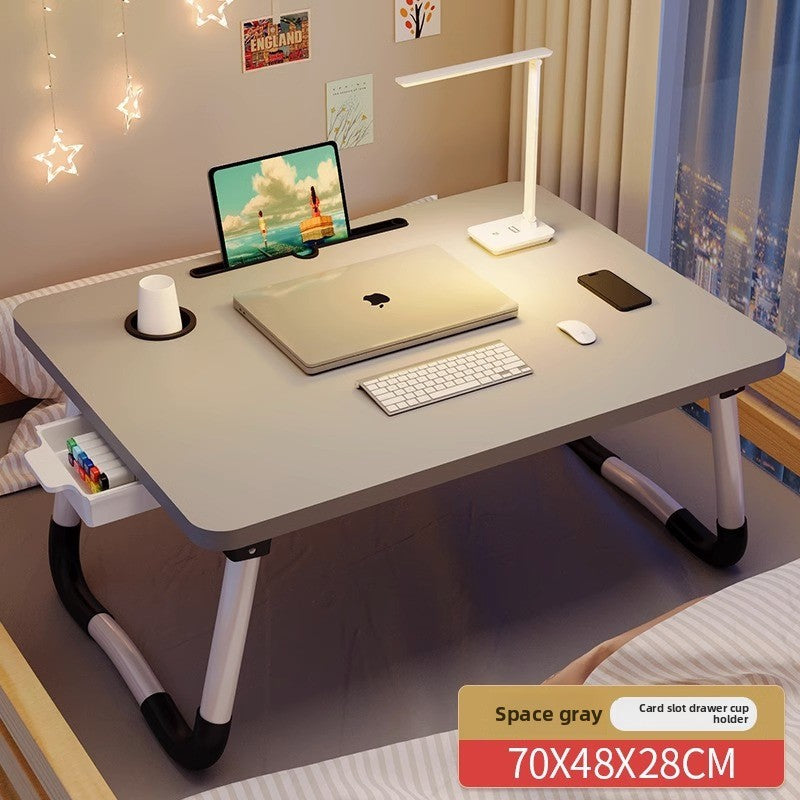 Foldable Bed Table with Storage Options