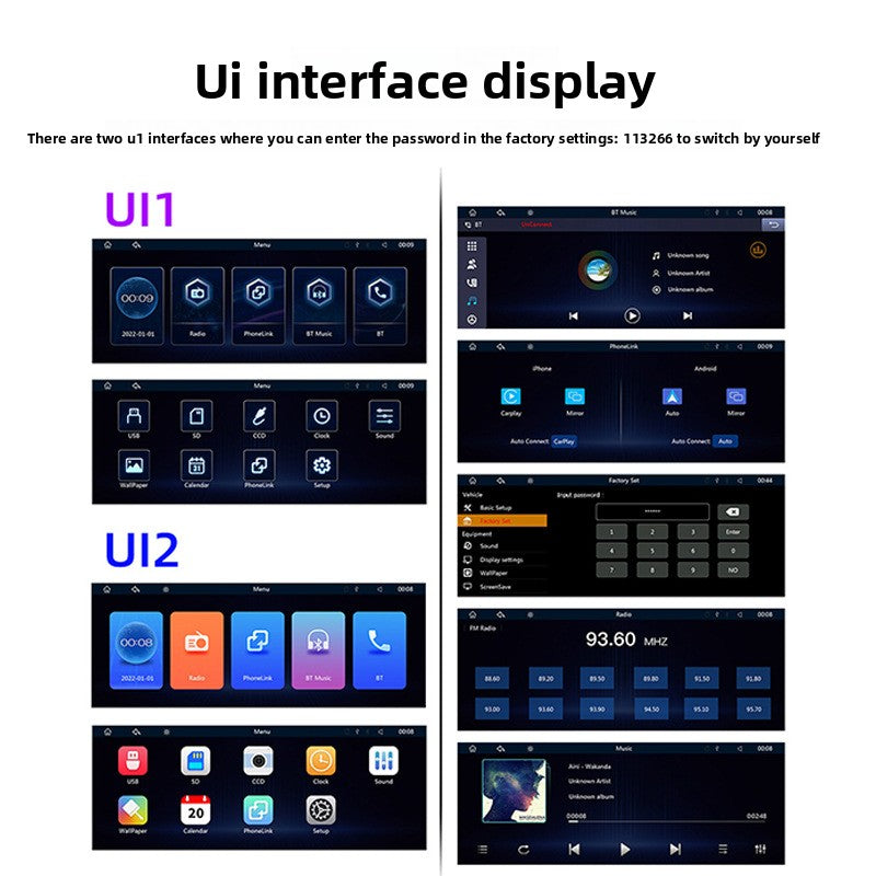 10.26 Inch Portable Car Bluetooth Screen Display
