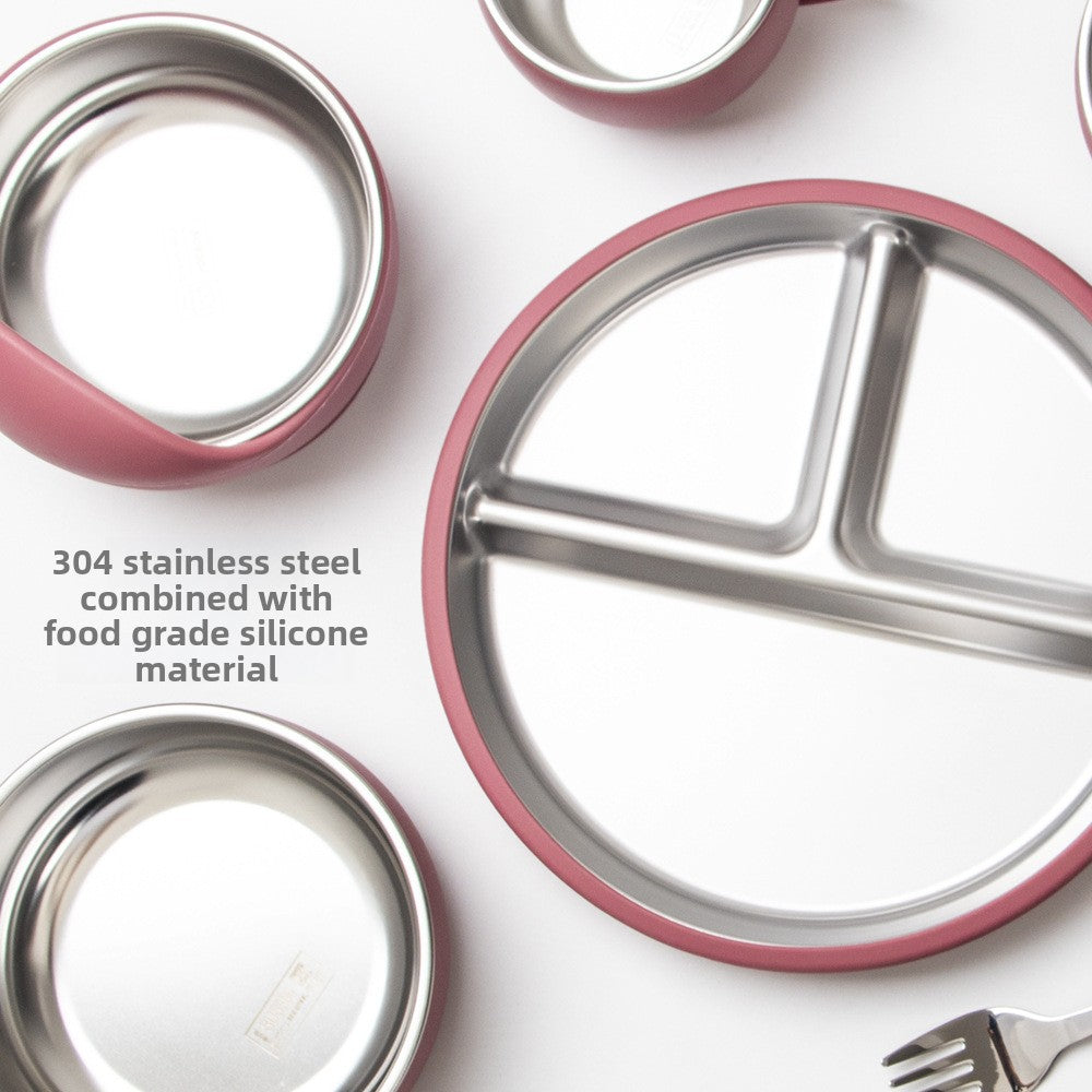 Stainless Steel Silicone Children's Feeding Set