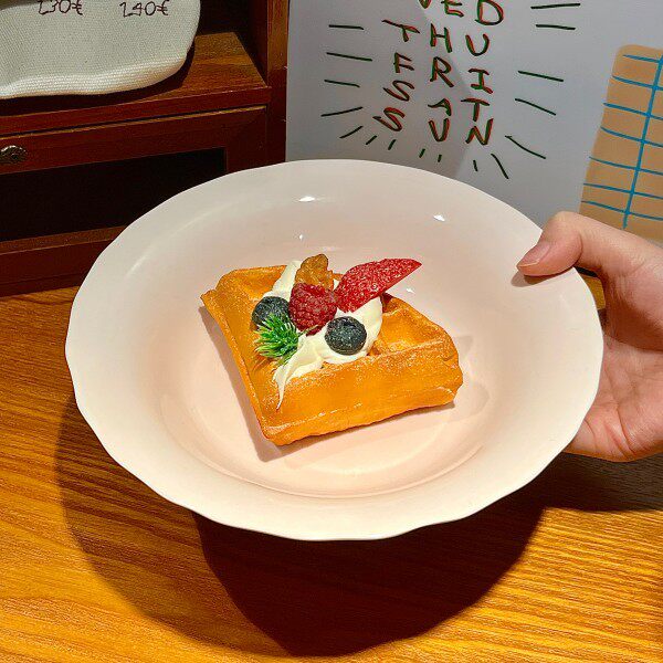 Ceramic Rice Bowl with Underglaze Color and Fruit Pattern