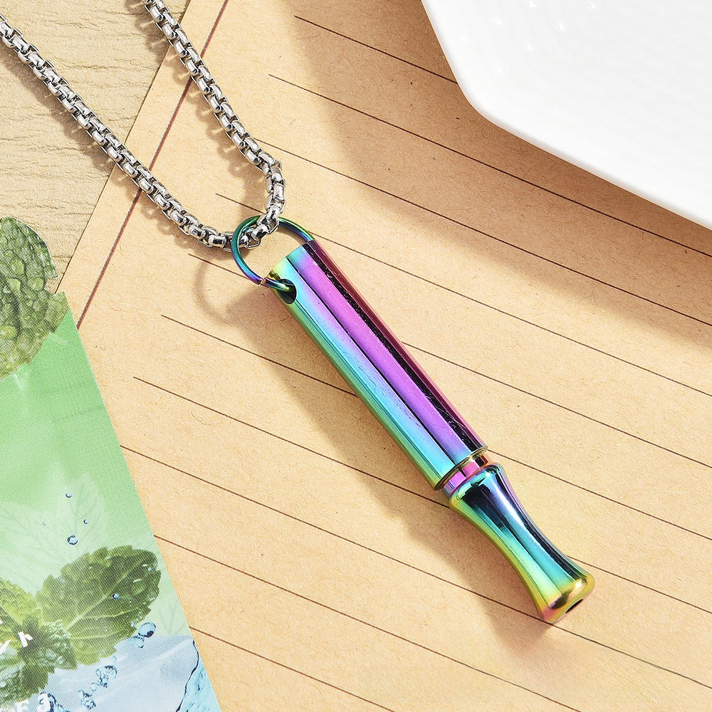Mindfulness Breathing Whistle Pendant Necklace