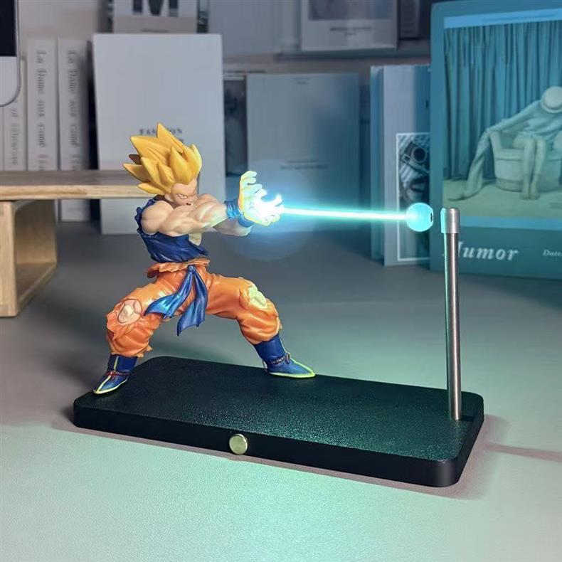 Collector-Edition Goku Kamehameha Wave LED Ambient Light – Precision-Crafted Anime Display Statue with Touch-Sensitive Control & Magnetic Mounting