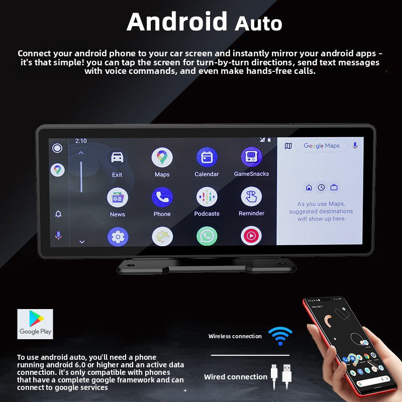 10.26 Inch Portable Car Bluetooth Screen Display