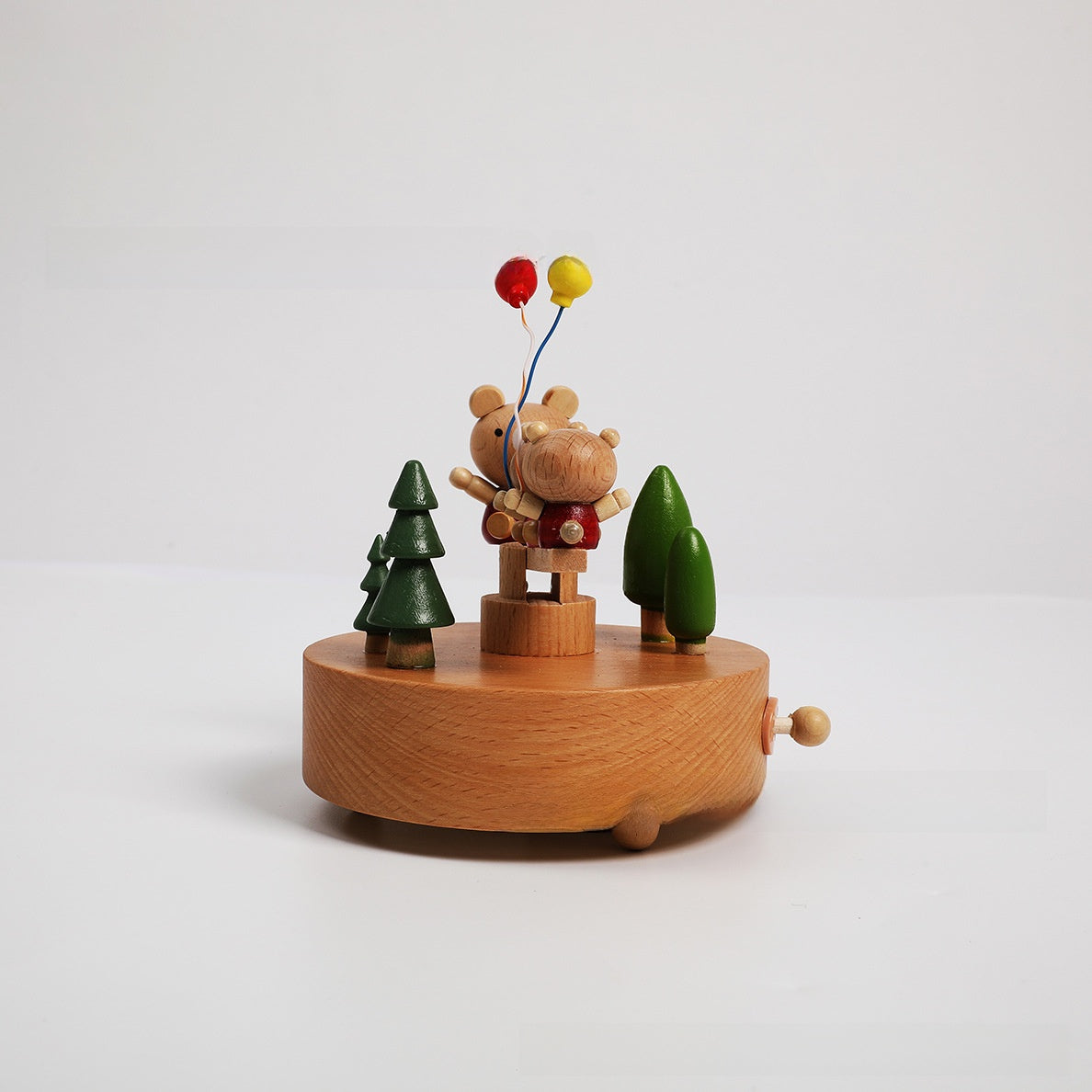 Wooden Carousel Music Box with Ballet Dancer