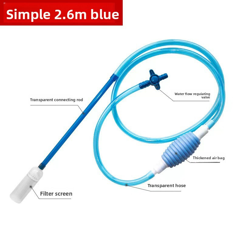 Multi-Function Aquarium Siphon Water Changer & Gravel Cleaner - Manual Fish Tank Sand Washer Vacuum Kit with Duckbill Attachment (1.5m - 3m)