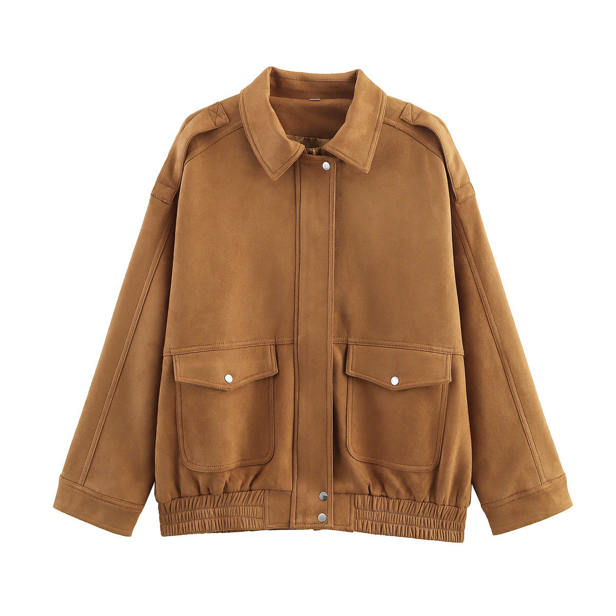 Women's Suede Texture Zip-Up Jacket