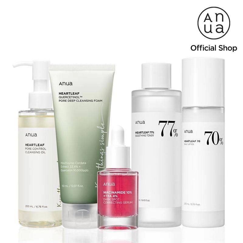Anua Korean Glass Skin Routine Skincare Set-Full Hydration & Brightening Bundle