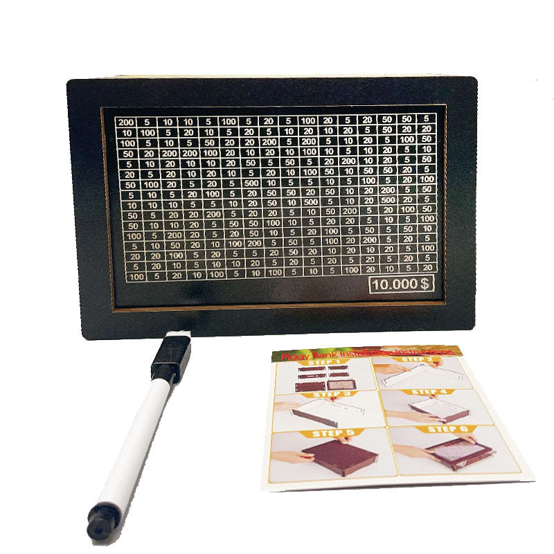 Wooden Money Box with Savings Counter