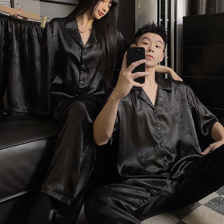 Silk Loungewear Set Long Sleeve Pajamas