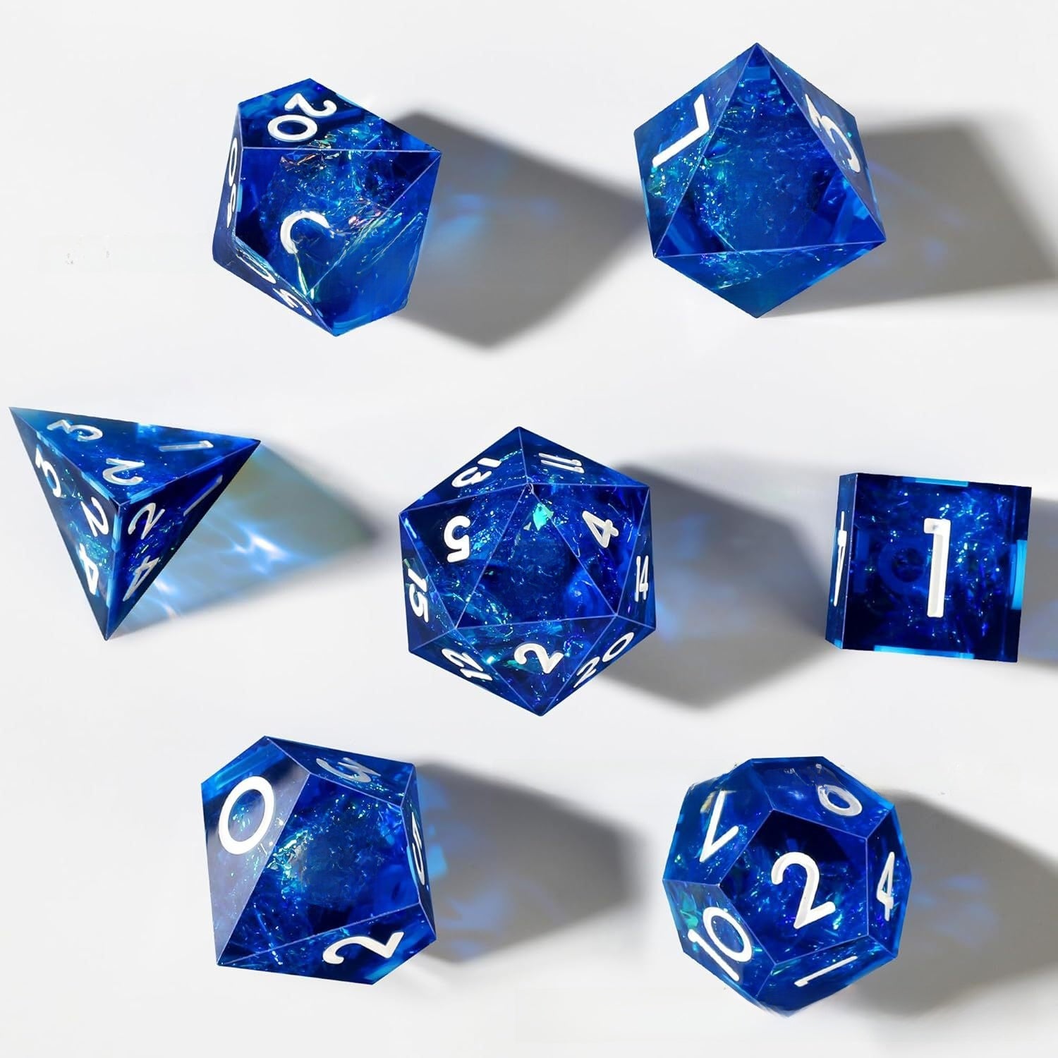 Epoxy Resin Polyhedral Dice Set for Tabletop RPG Games