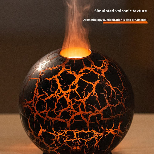 3-in-1 Ultrasonic Humidifier, Aroma Diffuser & Night Light – Realistic Flame Projection Air Purifier