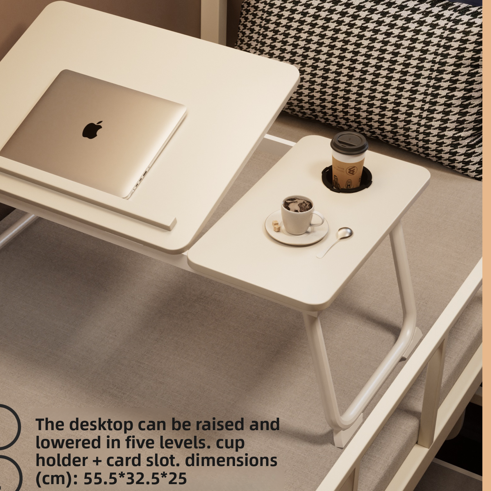 Adjustable Bed Table with Foldable Design