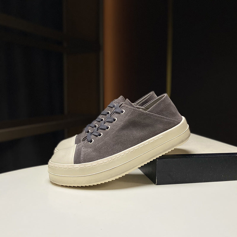 Genuine Leather Thick Sole Women Sneakers