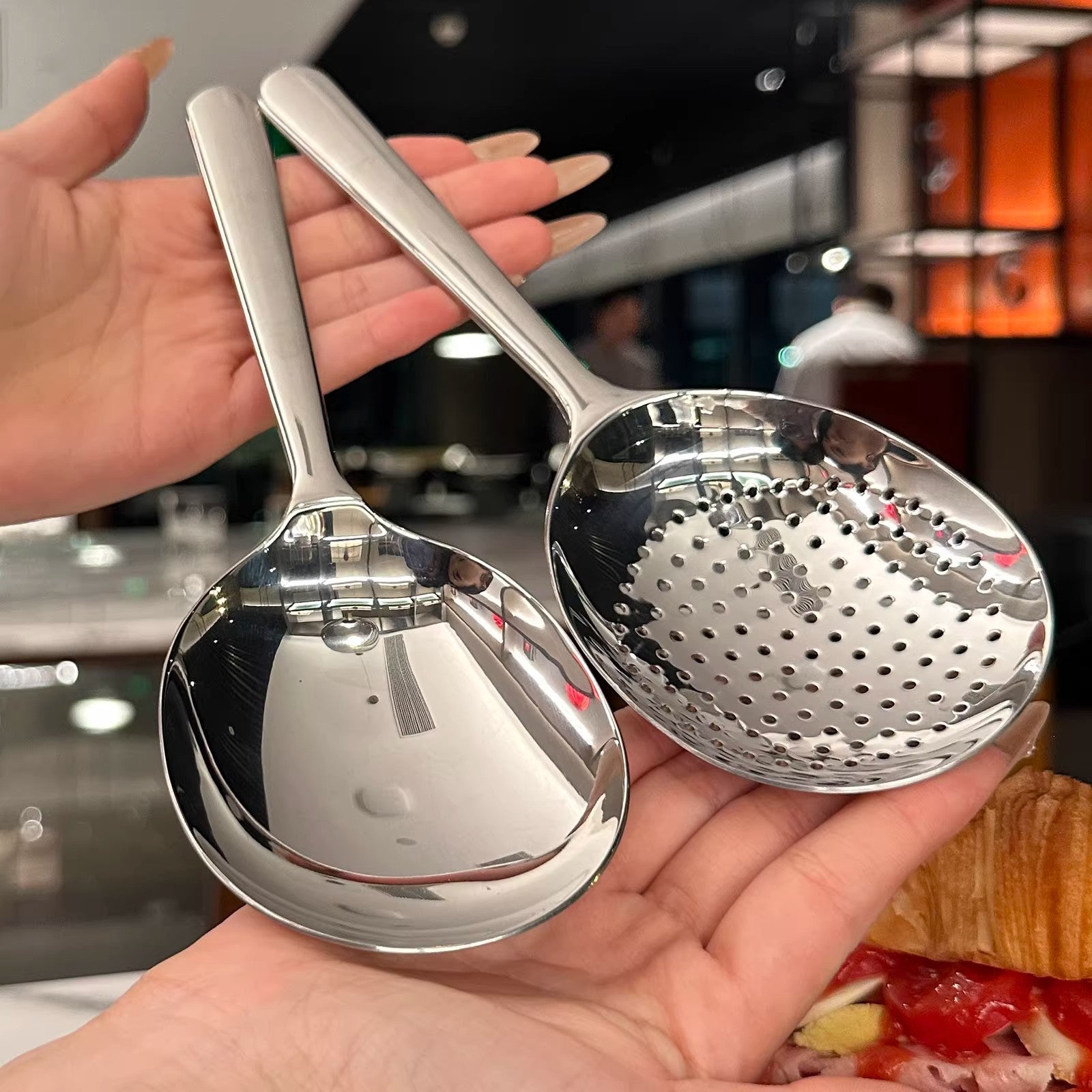 Stainless Steel Kitchen Spoon with Colander