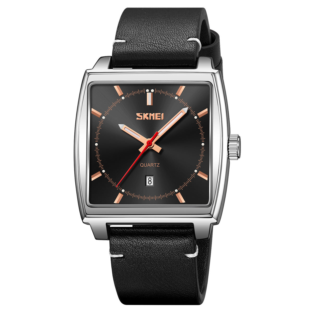 Men's Luminous Water Resistant Leather Strap Quartz Watch